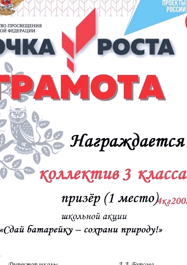 Результаты школьной акции &amp;quot;Сдай батарейку - спаси природу!&amp;quot;.